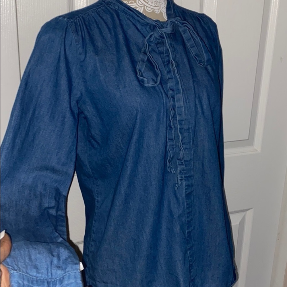 The Limited Blue Denim Button Up Shirt - Picture 3 of 5